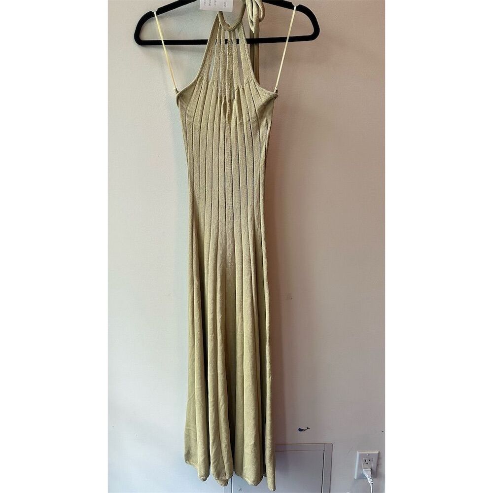 Cult Gaia sage Halterneck Knit Dress Long green/yellow Size S.  128